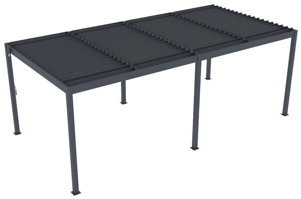 Hliníková bioklimatická pergola s lamelami BestBerg BBP-18G / 6 x 3 m / šedá