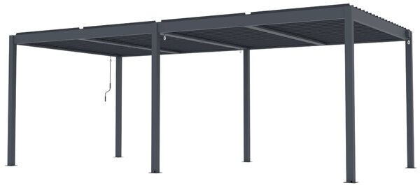 Hliníková bioklimatická pergola s lamelami BestBerg BBP-18G / 6 x 3 m / šedá