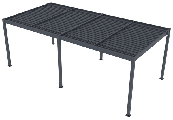 Hliníková bioklimatická pergola s lamelami BestBerg BBP-18G / 6 x 3 m / šedá