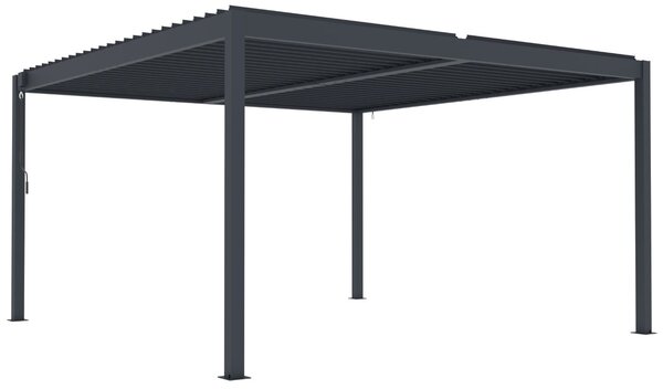 Hliníková bioklimatická pergola s lamelami BestBerg BBP-16G / 4 x 4 m / šedá