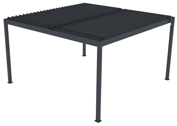 Hliníková bioklimatická pergola s lamelami BestBerg BBP-16G / 4 x 4 m / šedá