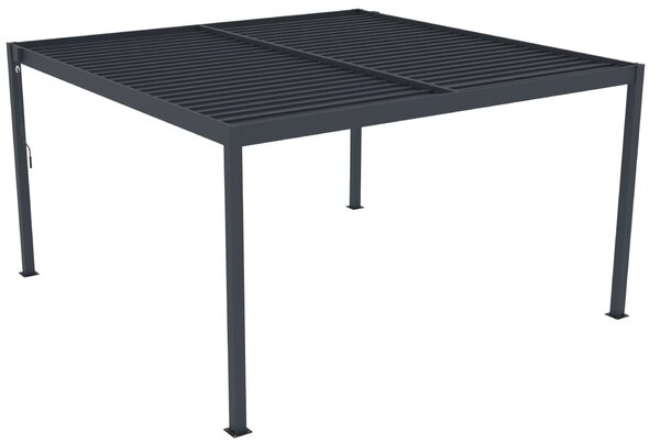 Hliníková bioklimatická pergola s lamelami BestBerg BBP-16G / 4 x 4 m / šedá
