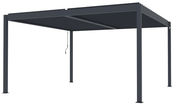 Hliníková bioklimatická pergola s lamelami BestBerg BBP-16G / 4 x 4 m / šedá