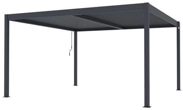 Hliníková bioklimatická pergola s lamelami BestBerg BBP-16G / 4 x 4 m / šedá