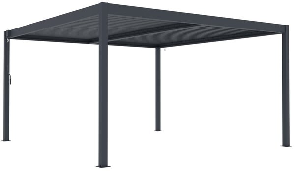 Hliníková bioklimatická pergola s lamelami BestBerg BBP-16G / 4 x 4 m / šedá