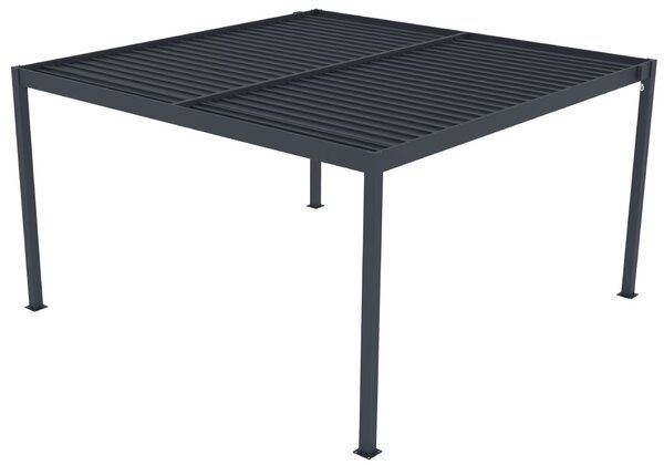 Hliníková bioklimatická pergola s lamelami BestBerg BBP-16G / 4 x 4 m / šedá