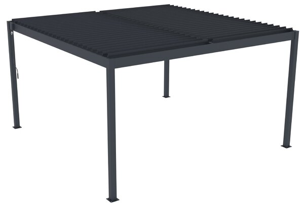 Hliníková bioklimatická pergola s lamelami BestBerg BBP-16G / 4 x 4 m / šedá