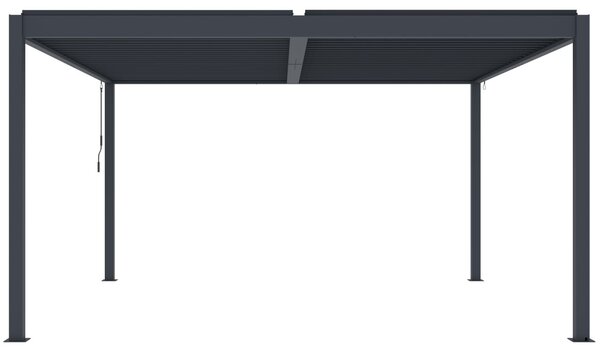 Hliníková bioklimatická pergola s lamelami BestBerg BBP-16G / 4 x 4 m / šedá