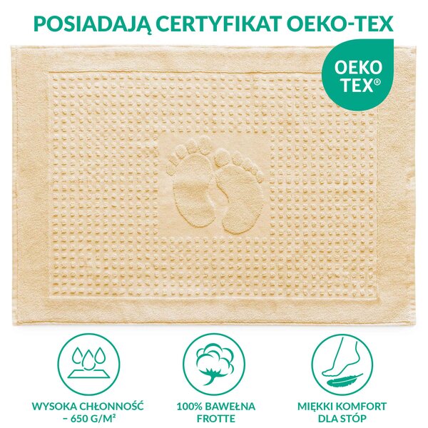 PODLOŽKA DO KOUPELNY HOTEL FEET 50X70 CM KRÉMOVÁ