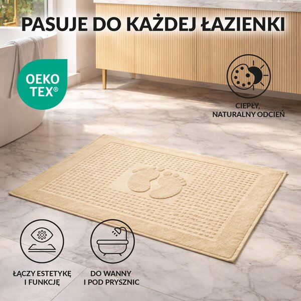 PODLOŽKA DO KOUPELNY HOTEL FEET 50X70 CM KRÉMOVÁ