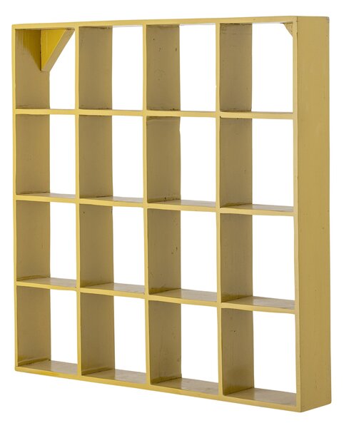 Nástěnna police z recyklovaného dřeva Bekka Yellow 70x70 cm