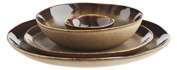 Hluboký kameninový talíř Brown 18 cm