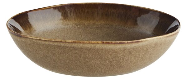 Hluboký kameninový talíř Brown 18 cm