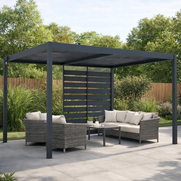 Boční zástěna pro bioklimatickou pergolu BestBerg BBP-ACG / 92 × 203 cm / šedá