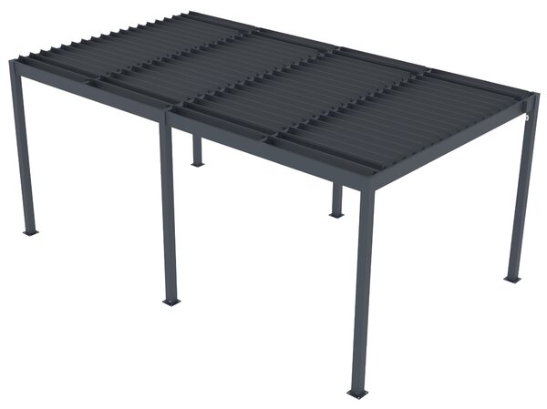 Hliníková bioklimatická pergola s lamelami BestBerg BBP-15G / 5 x 3 m / šedá