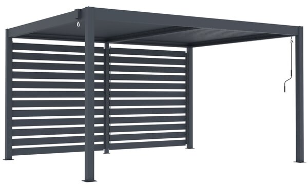 Boční zástěna pro bioklimatickou pergolu BestBerg BBP-C1CG / 370 × 218 cm / šedá