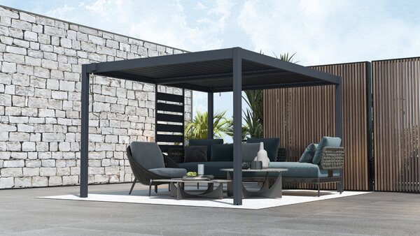 Boční zástěna pro bioklimatickou pergolu BestBerg BBP-ACG / 92 × 203 cm / šedá