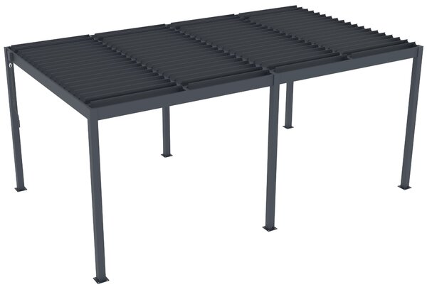 Hliníková bioklimatická pergola s lamelami BestBerg BBP-15G / 5 x 3 m / šedá