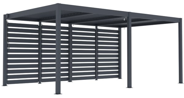 Boční zástěna pro bioklimatickou pergolu BestBerg BBP-E1CG / 238 × 218 cm / šedá