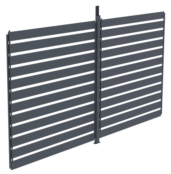 Boční zástěna pro bioklimatickou pergolu BestBerg BBP-C1CG / 370 × 218 cm / šedá