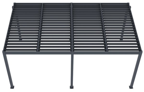 Hliníková bioklimatická pergola s lamelami BestBerg BBP-15G / 5 x 3 m / šedá