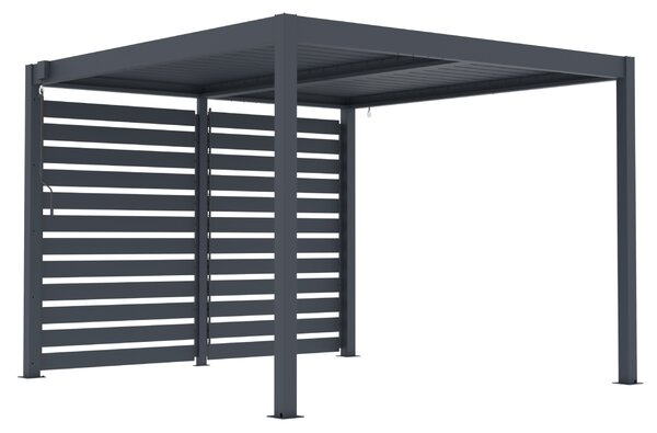 Boční zástěna pro bioklimatickou pergolu BestBerg BBP-B1CG / 279,4 × 218 cm / šedá