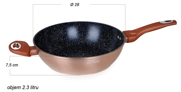 15dílná sada nádobí s mramorovým povrchem BestBerg BBN-1015RG / rosegold