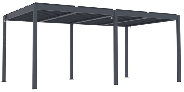 Hliníková bioklimatická pergola s lamelami BestBerg BBP-15G / 5 x 3 m / šedá