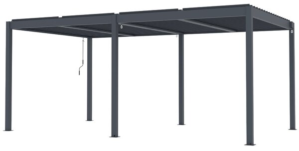 Hliníková bioklimatická pergola s lamelami BestBerg BBP-15G / 5 x 3 m / šedá