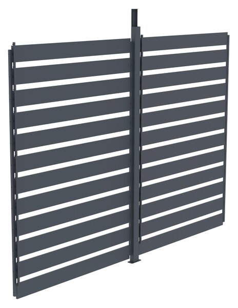 Boční zástěna pro bioklimatickou pergolu BestBerg BBP-B1CG / 279,4 × 218 cm / šedá