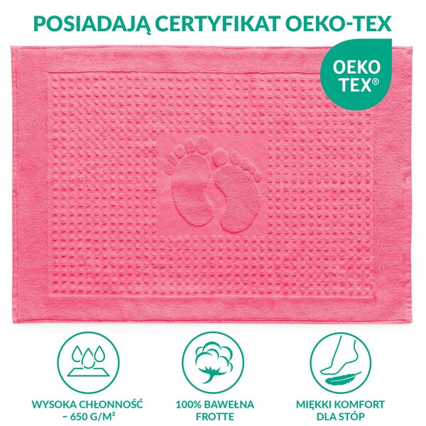 PODLOŽKA DO KOUPELNY HOTEL FEET 50X70 CM RŮŽOVÁ