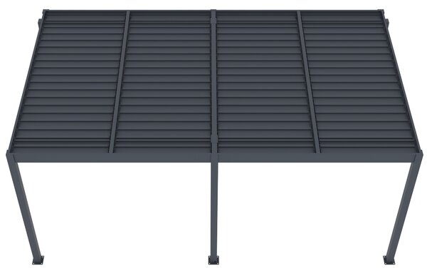 Hliníková bioklimatická pergola s lamelami BestBerg BBP-15G / 5 x 3 m / šedá