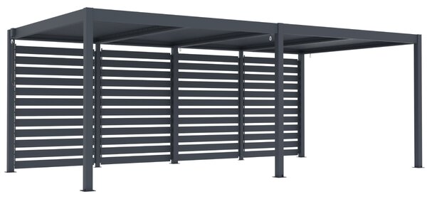 Boční zástěna pro bioklimatickou pergolu BestBerg BBP-F1CG / 283 × 218 cm / šedá