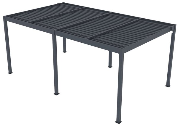 Hliníková bioklimatická pergola s lamelami BestBerg BBP-15G / 5 x 3 m / šedá