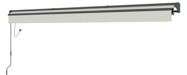 Elektrická markýza s LED osvětlením BestBerg BBSU-EL495BG / 495 x 300 cm / béžová