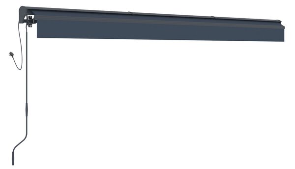 Elektrická markýza s LED osvětlením BestBerg BBSU-EL495CG / 495 x 300 cm / šedá
