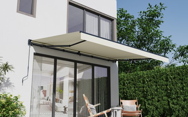 Elektrická markýza s LED osvětlením BestBerg BBSU-EL495BG / 495 x 300 cm / béžová