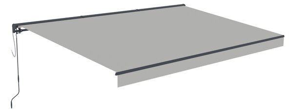 Elektrická markýza s LED osvětlením BestBerg BBSU-EL495LG / 495 x 300 cm / světle šedá