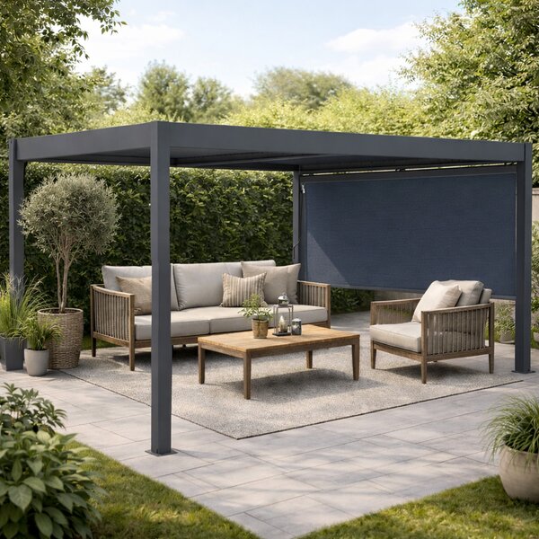 Boční zástěna pro bioklimatickou pergolu BestBerg BBP-W279 / 279 × 204 cm / šedá