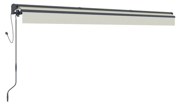 Elektrická markýza s LED osvětlením BestBerg BBSU-EL495BG / 495 x 300 cm / béžová