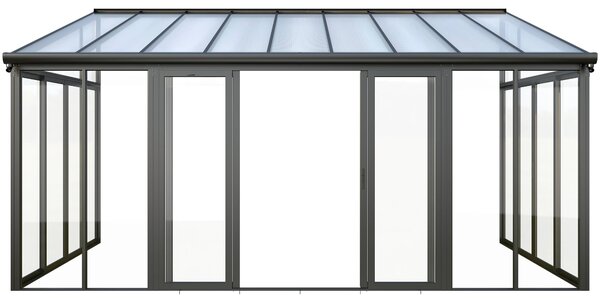 Luxusní zimní zahrada BestBerg PZ-QA9 / 16,5 m² / 300 x 548 x 312 cm / antracit