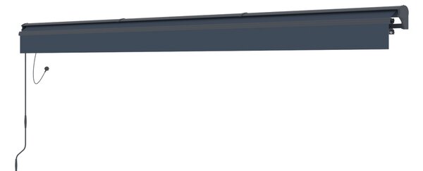 Elektrická markýza s LED osvětlením BestBerg BBSU-EL495CG / 495 x 300 cm / šedá