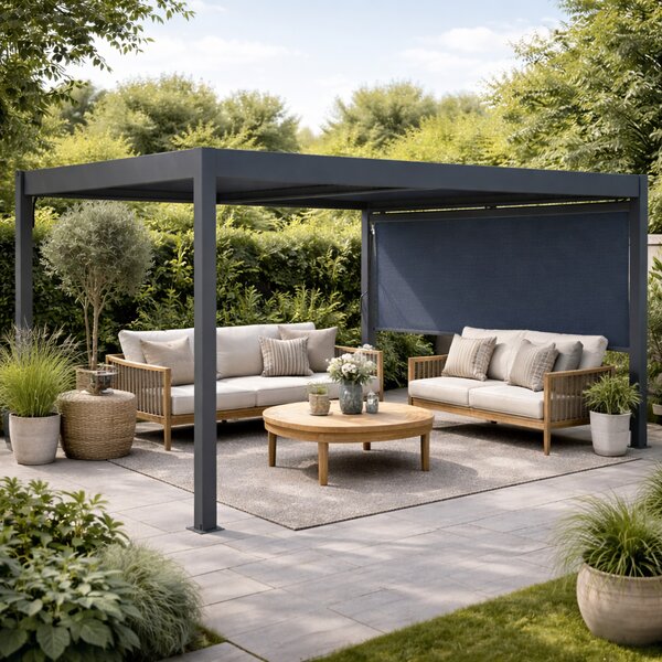 Boční zástěna pro bioklimatickou pergolu BestBerg BBP-W279 / 279 × 204 cm / šedá