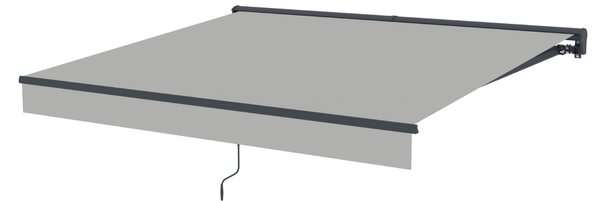 Elektrická markýza s LED osvětlením BestBerg BBSU-EL295LG / 295 x 250 cm / světle šedá