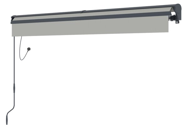 Elektrická markýza s LED osvětlením BestBerg BBSU-EL295LG / 295 x 250 cm / světle šedá
