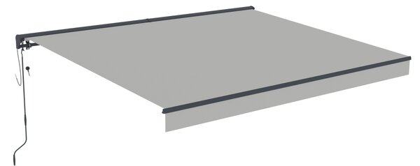 Elektrická markýza s LED osvětlením BestBerg BBSU-EL395LG / 395 x 300 cm / světle šedá
