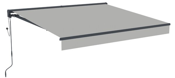 Elektrická markýza s LED osvětlením BestBerg BBSU-EL295LG / 295 x 250 cm / světle šedá