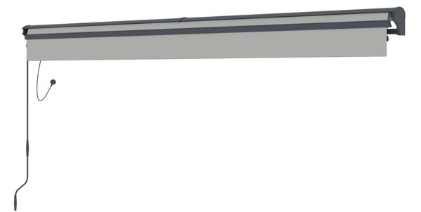 Elektrická markýza s LED osvětlením BestBerg BBSU-EL395LG / 395 x 300 cm / světle šedá