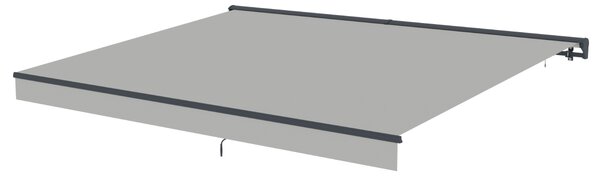 Elektrická markýza s LED osvětlením BestBerg BBSU-EL395LG / 395 x 300 cm / světle šedá