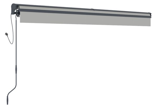 Elektrická markýza s LED osvětlením BestBerg BBSU-EL395LG / 395 x 300 cm / světle šedá
